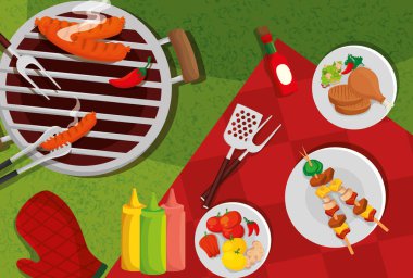 Fırın ve yemek ile lezzetli ızgara menüsü