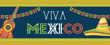 Yaşasın Meksika Gitar ve Şapkayla Kutlama