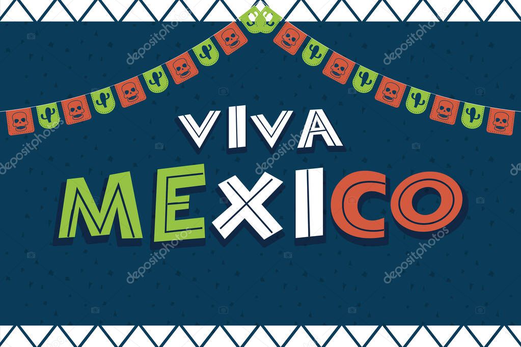 viva mexico celebration with garlands