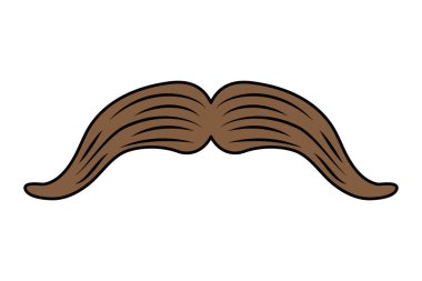 Meksikalı maço bıyığı izole edilmiş ikon