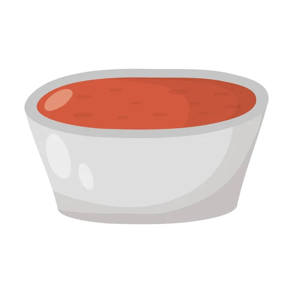 Kitchen dish with sauce icon — Stock Vector