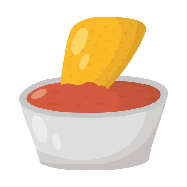 Délicieux nachos mexicains à la sauce piquante — Image vectorielle