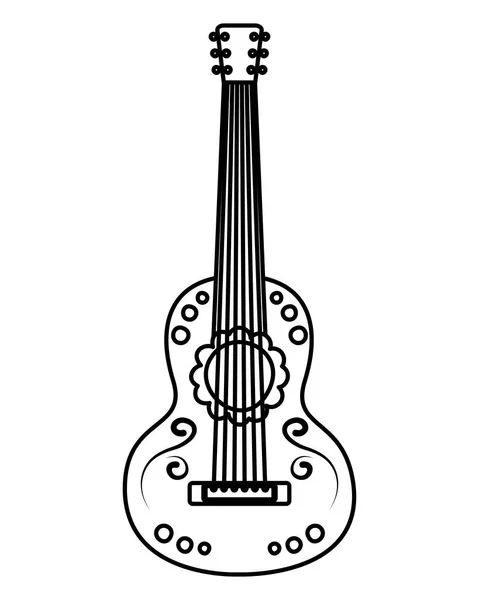 Icona tradizionale dello strumento di chitarra messicana — Vettoriale Stock