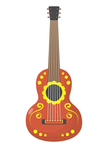 Traditional mexican guitar instrument icon — Stock Vector