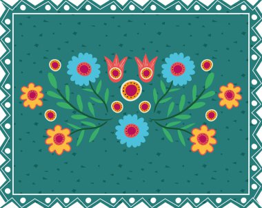 Çiçek desenli bir kartpostal.