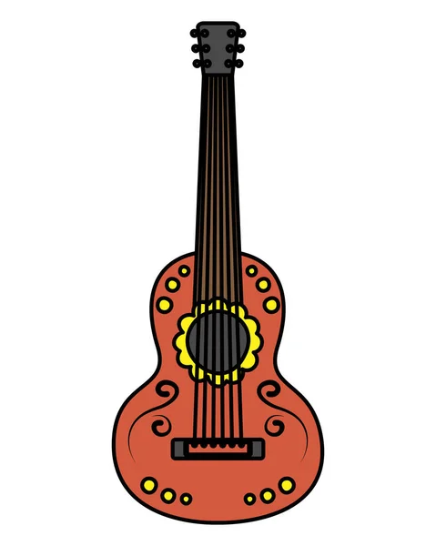 Traditional mexican guitar instrument icon — Stock Vector