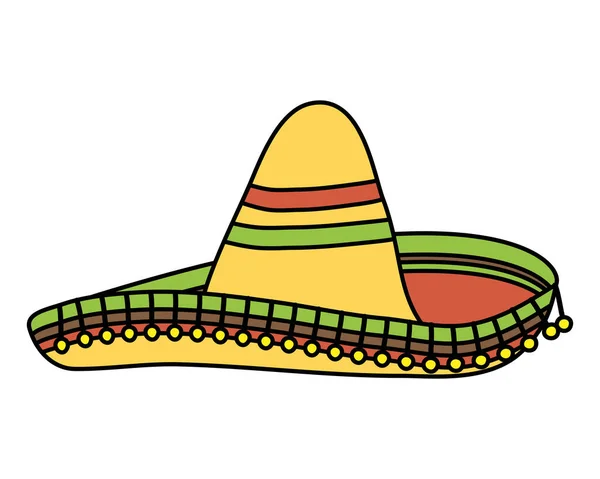 Topi meksiko tradisional ikon terisolasi - Stok Vektor