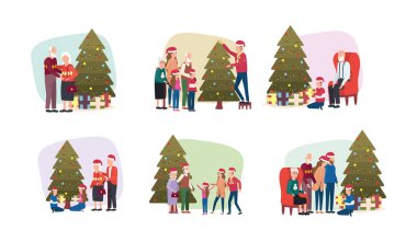 Noel 'i kutlayan aile üyelerinin sahneleri