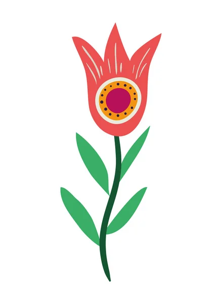 Vacker blomma trädgård isolerad ikon — Stock vektor