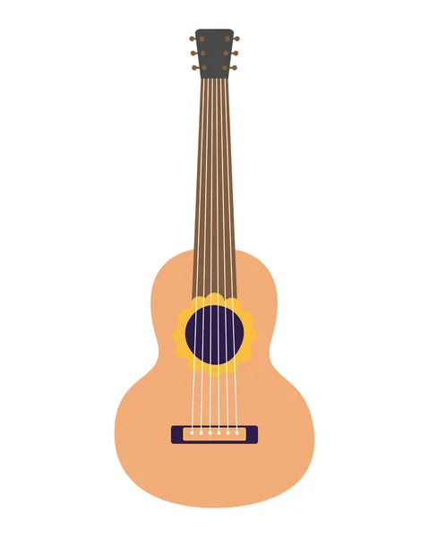 Guitare instrument de musique icône isolée — Image vectorielle