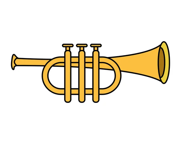 Trompeta instrumento de aire icono musical — Vector de stock
