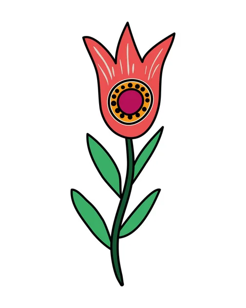 Vacker blomma trädgård isolerad ikon — Stock vektor