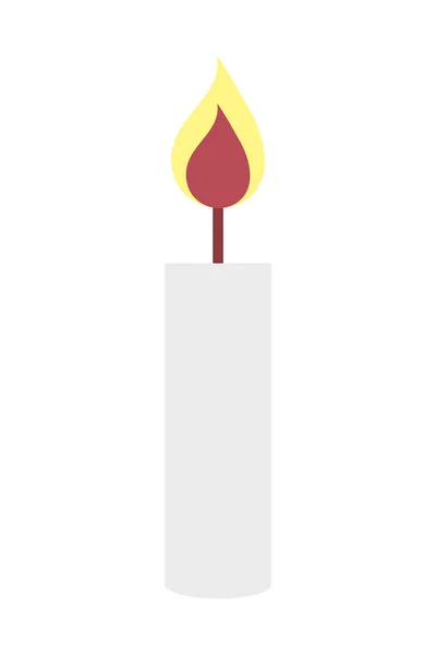 Bougie de paraffine flamme icône isolée — Image vectorielle