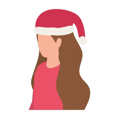 Noel şapkalı genç bir kadın.