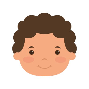 Sevimli küçük çocuk baş komik karakter.