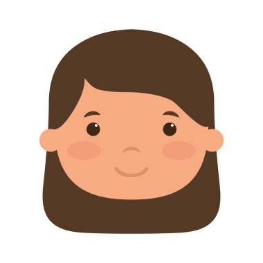 Sevimli küçük kız baş komik karakter.