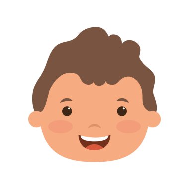 Sevimli küçük çocuk baş komik karakter.