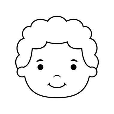 Sevimli küçük çocuk baş komik karakter.