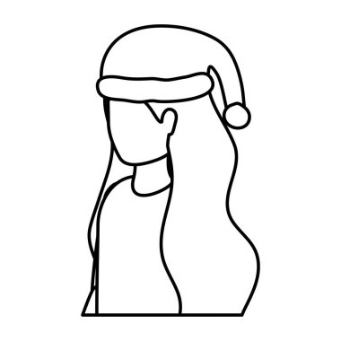 Noel şapkalı genç bir kadın.