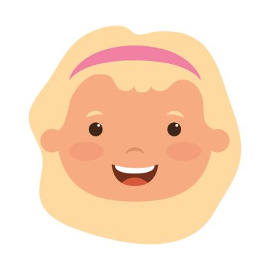 Sevimli küçük kız baş komik karakter.