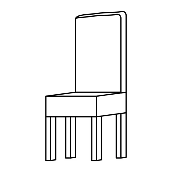 Sedia in legno mobili icona isolata — Vettoriale Stock