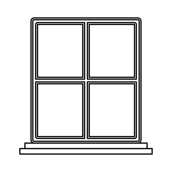 Ventana casa cerrado aislado icono — Vector de stock