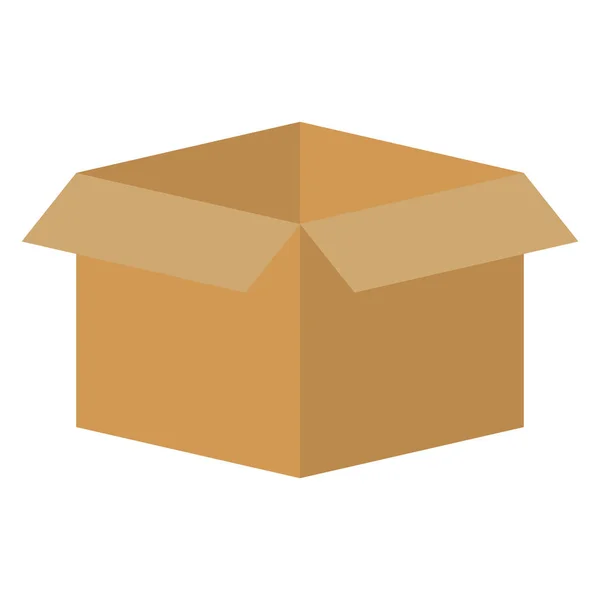 Caja de cartón embalaje icono aislado — Vector de stock