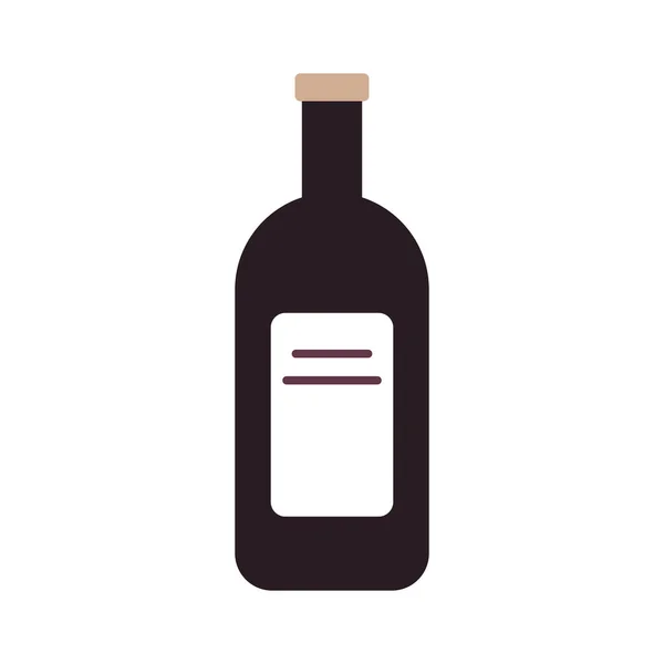 Wijn fles drank geïsoleerde pictogram — Stockvector