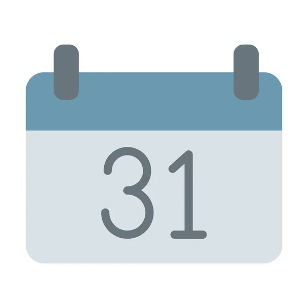 31番号の分離アイコンを持つカレンダー — ストックベクタ