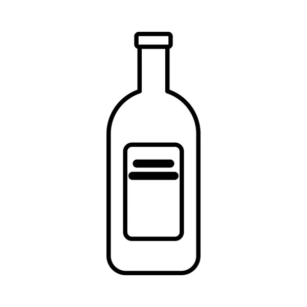 Vin flaska dryck isolerad ikon — Stock vektor