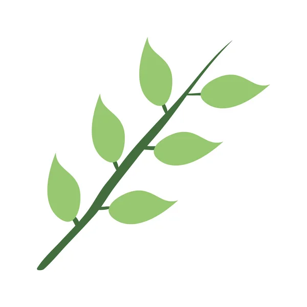 Ág levelekkel növényi ikon — Stock Vector