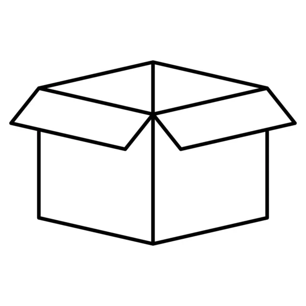 Kartong förpackning isolerad ikon — Stock vektor
