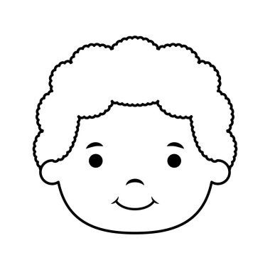 Sevimli küçük çocuk baş komik karakter.
