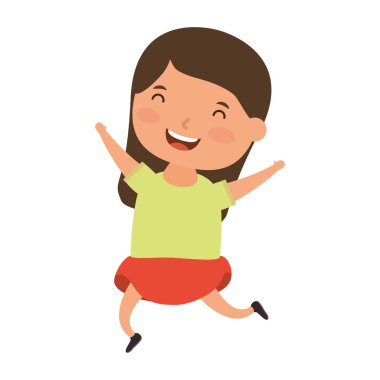 Şirin küçük kız komik karakter.