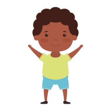 Şirin afro çocuk komik karakter.