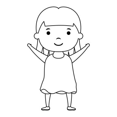 Şirin küçük kız komik karakter.