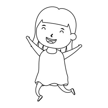 Şirin küçük kız komik karakter.