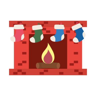 Çorap ikonlu Noel bacası