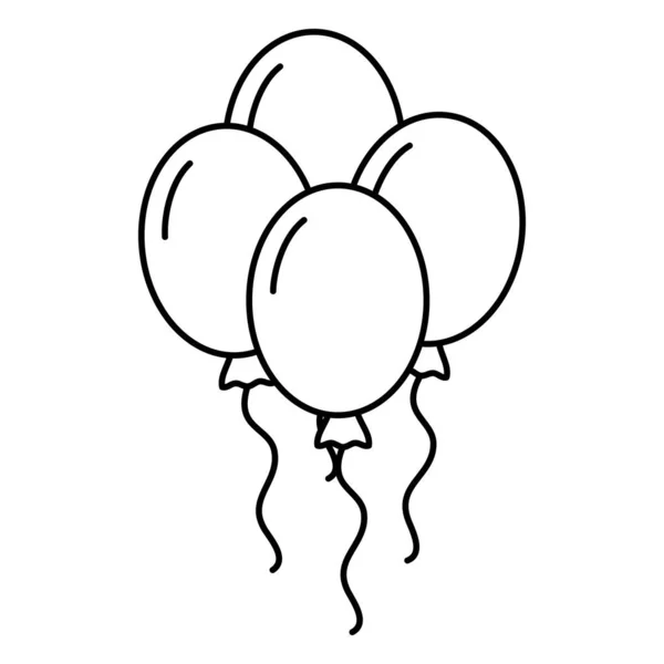 Ballons hélium flottant icône isolée — Image vectorielle