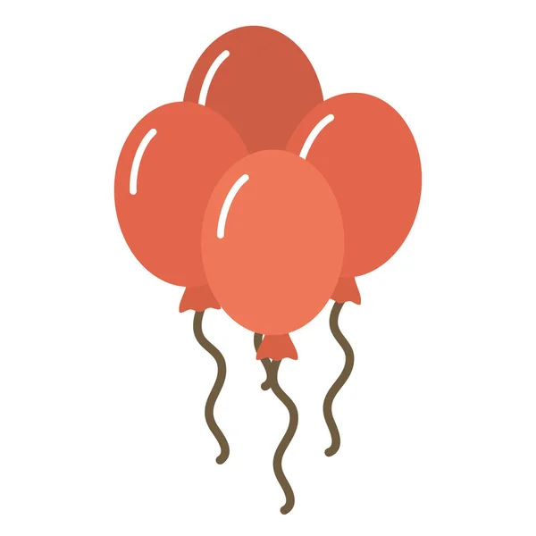 Balloons helium floating isolated icon — Stock Vector