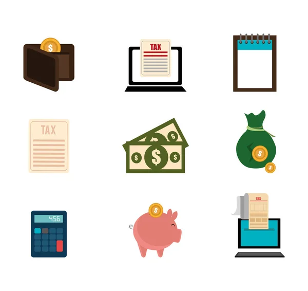 Bundle of business set icons — Stock Vector