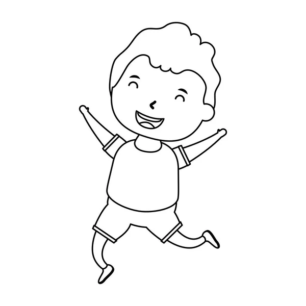 Mignon petit garçon personnage comique — Image vectorielle