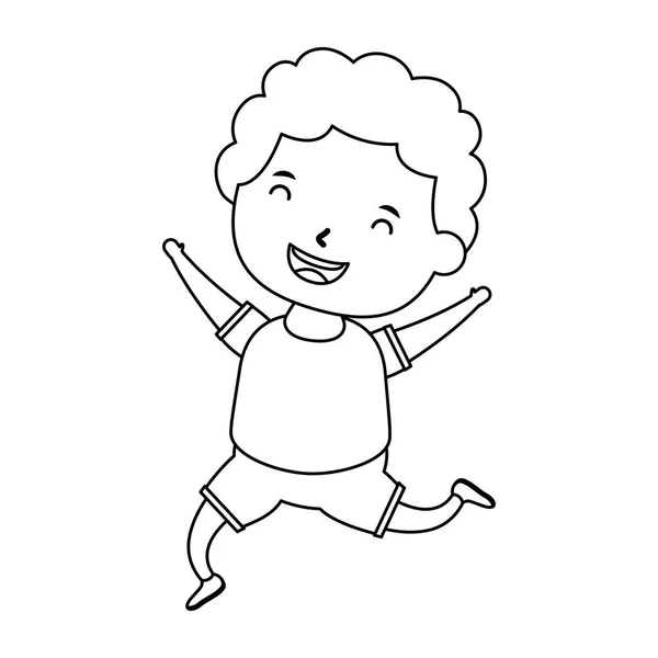 Roztomilý malý chlapec komický charakter — Stockový vektor