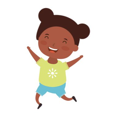 Şirin afro kız komik karakter.