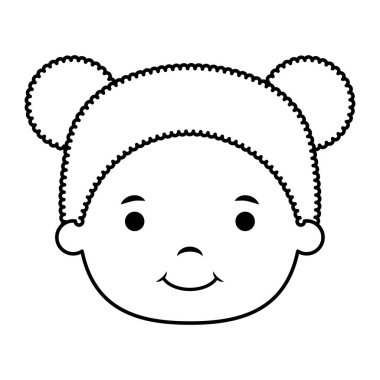 Sevimli küçük kız baş komik karakter.