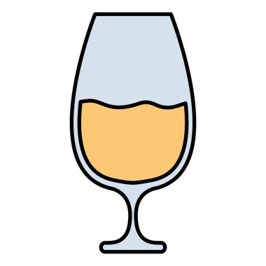 Şampanya bardağı izole edilmiş ikon içer