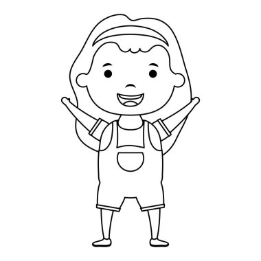 Şirin küçük kız komik karakter.