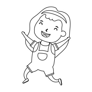 Şirin küçük kız komik karakter.