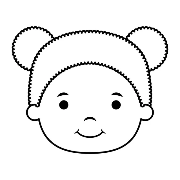 Милая маленькая девочка головной комический персонаж — стоковый вектор