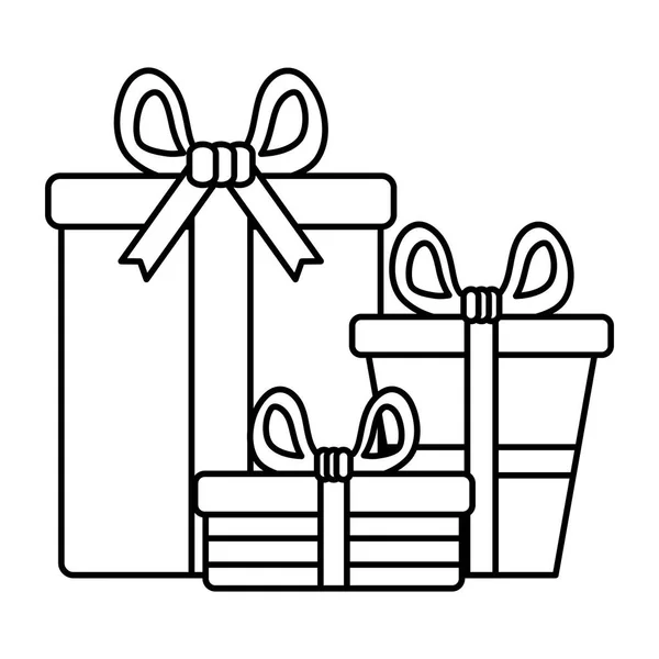 Caixas de presentes apresenta ícones isolados —  Vetores de Stock
